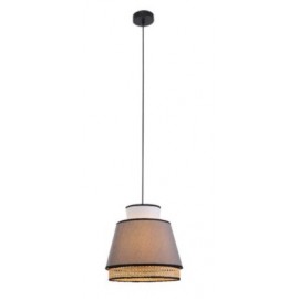 Lexi Lighting-Tomislava Rattan Pendant Light-White/Grey and Natural Shade